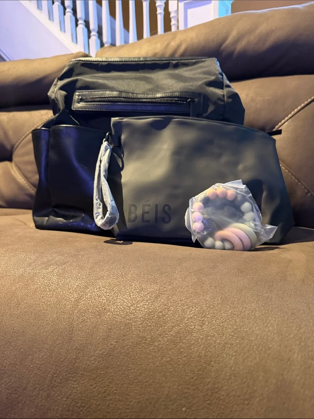 Beis backpack diaper bag!Barely ever used! With nwot on the go diaper wristlet